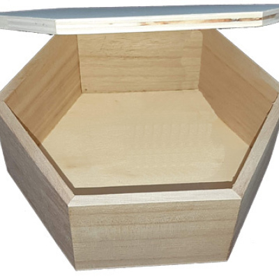 Kistje zeshoek 19 x 9cm